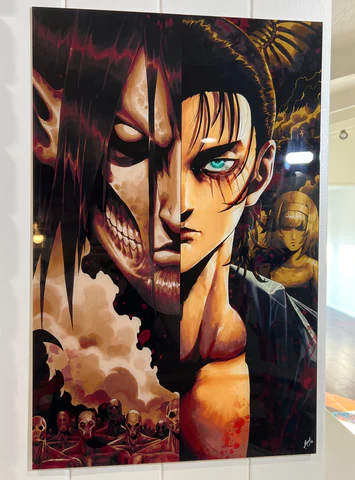Wizyakuza Acrylic: (24x 16) Attack on Titan- Eren Jaeger (The Founding Split)